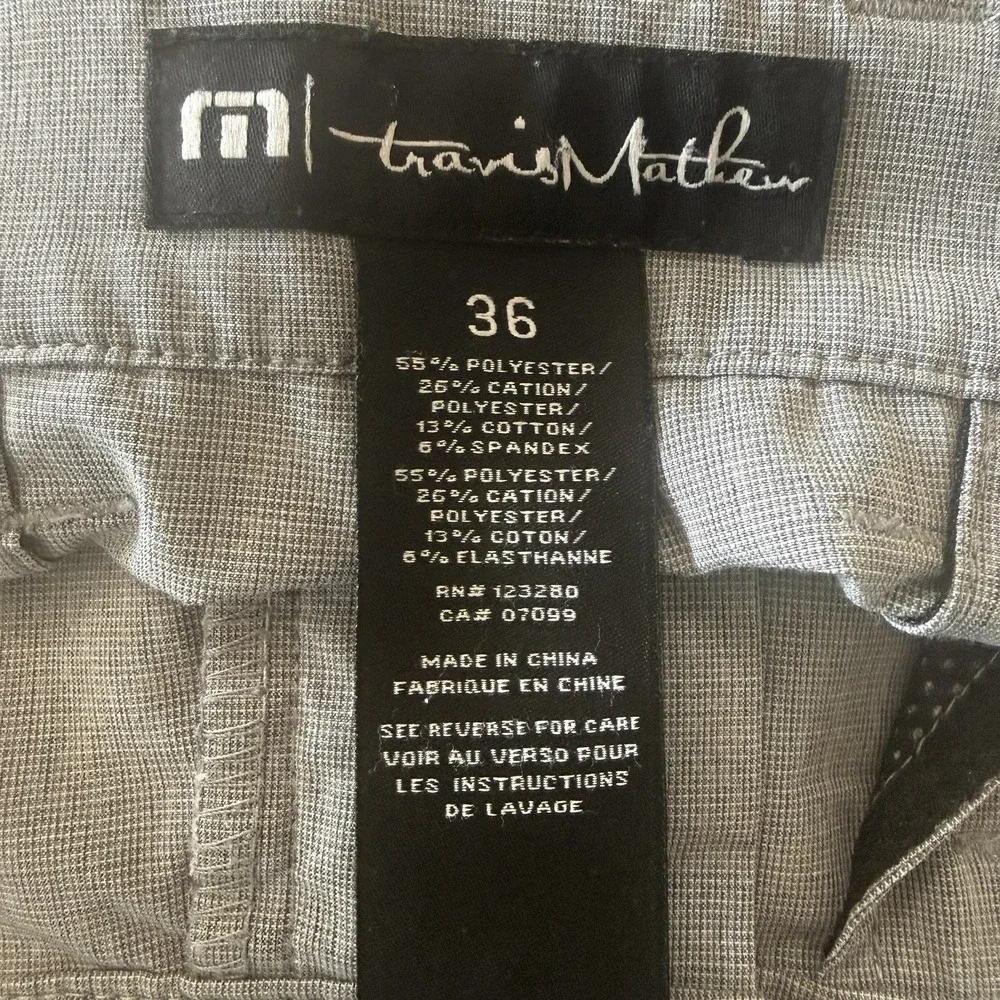 Travis Mathew Mens Beck Golf Performance Shorts Gray 36